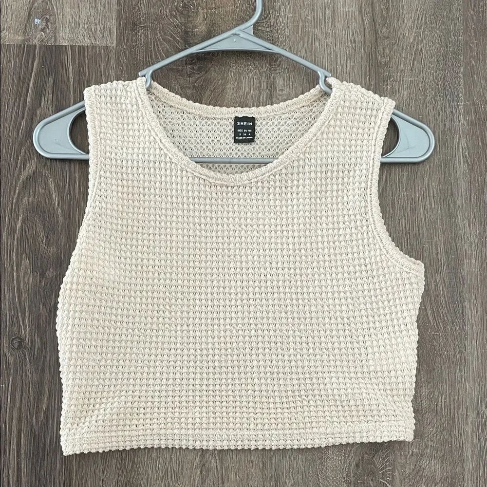 Cream Crotchet Crop Top